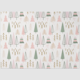 Modern Pastel Christmas Trees Off White Christmas Tissue Paper