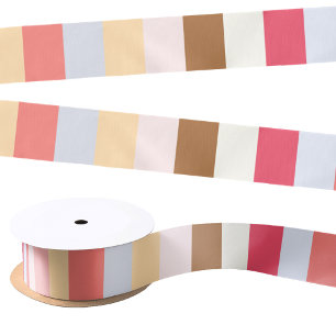 Modern Pastel Circus Candy Stripe Satin Ribbon