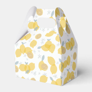 Modern Pastel Citrus Lemons Pattern Favor Box