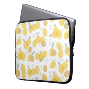 Modern Pastel Citrus Lemons Pattern Laptop Sleeve