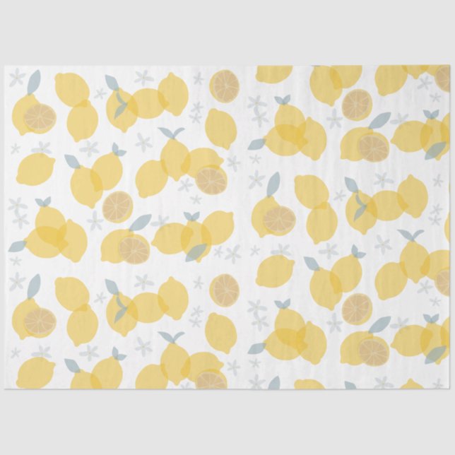 Modern Pastel Citrus Lemons Pattern Tissue Paper (Front)