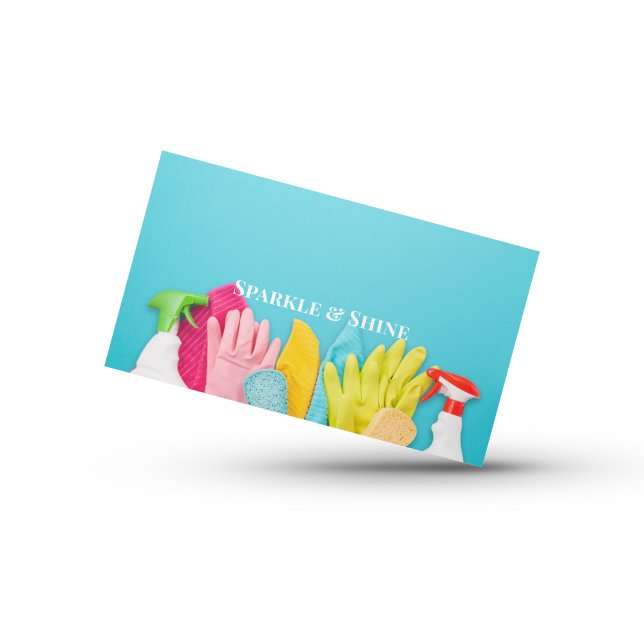 Modern Pastel Cleaning Service  Business Card (Creator Uploaded)
