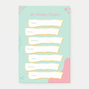 Modern Pastel Colors Weekly Planner Post-it Notes