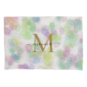 Modern Pastel Colour Abstract Pattern Monogram Nam Pillowcase