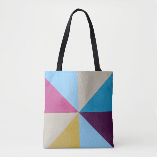 Modern Pastel Colour Block Tote Bag (Front)