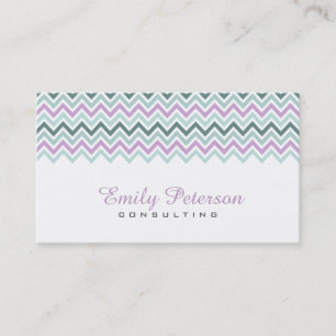 Modern Pastel Colourful Chevron Pattern Business Card