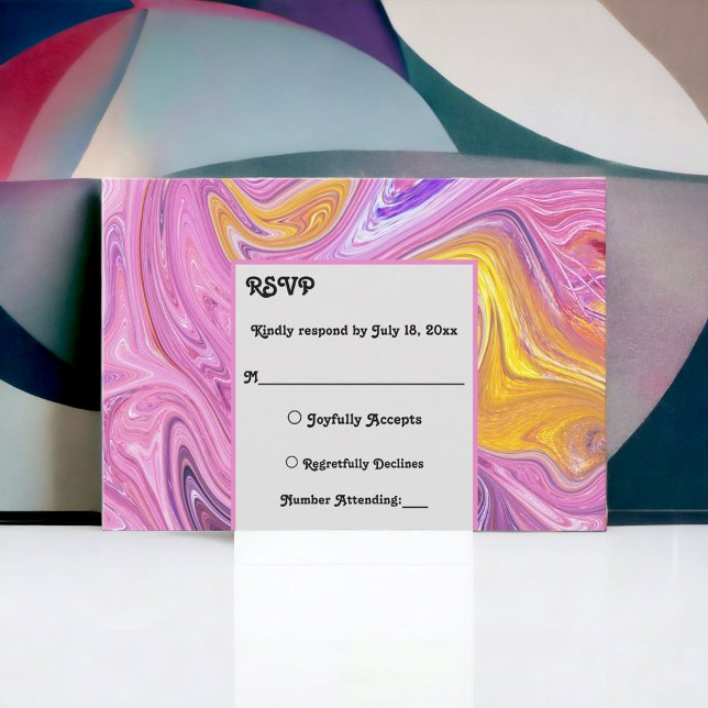 Modern Pastel Colourful Galaxy Abstract Art Weddin RSVP Card (Creator Uploaded)