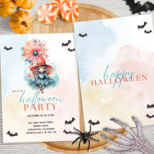 Modern Pastel Colourful Pink Witch Halloween Party