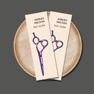 Modern Pastel Colourful Scissors Hairdresser Mini Business Card