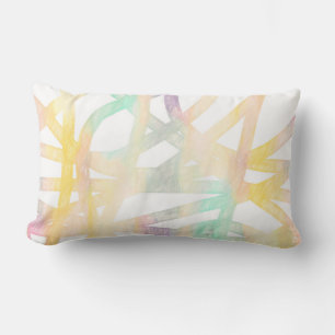 modern pastel colours abstract painted design art lumbar pillow