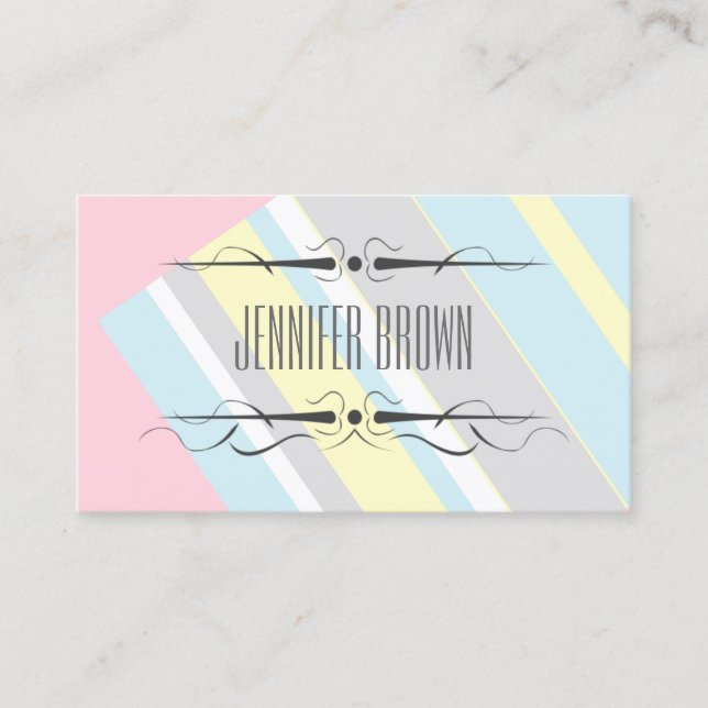 Modern Pastel Colours Personalized Business Card (Front)