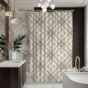 Modern Pastel Curtain Neutral Geometry for Bath