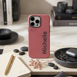 Modern Pastel Dusty Rose Aesthetic Custom Name iPhone 16 Pro Max Case