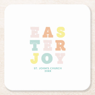 Modern Pastel Easter  Square Paper Coaster