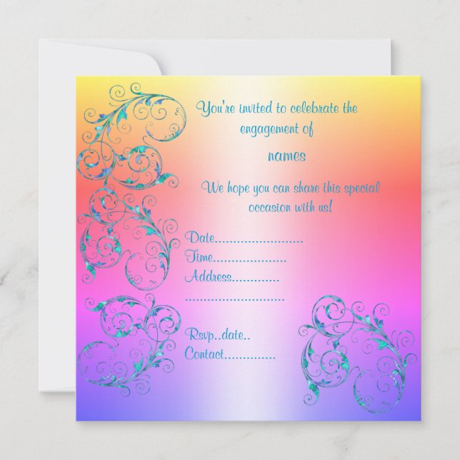 MODERN pastel ENGAGEMENT INVITATION (Front)