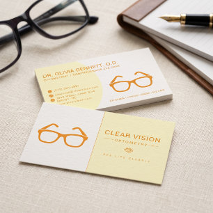 Modern Pastel Eyeglasses Optometrist Business Card