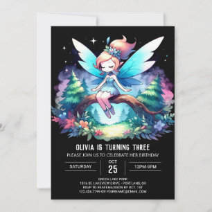 Modern Pastel Fairy Birthday Invitation
