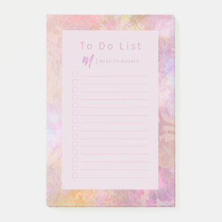 Modern Pastel Florals Monogram Post-it Notes