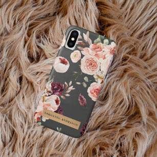 Modern Pastel Flowers & Kraft Personalized Gift Case-Mate iPhone Case