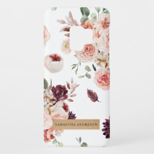 Modern Pastel Flowers & Kraft Personalized Gift Case-Mate Samsung Galaxy S9 Case