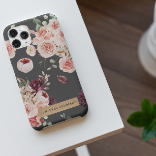 Modern Pastel Flowers & Kraft Personalized Gift iPhone 11Pro Max Case