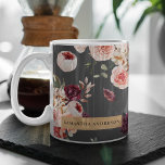 Modern Pastel Flowers & Kraft Personalized Gift Mug<br><div class="desc">Modern Pastel Flowers & Kraft Personalized Gift</div>