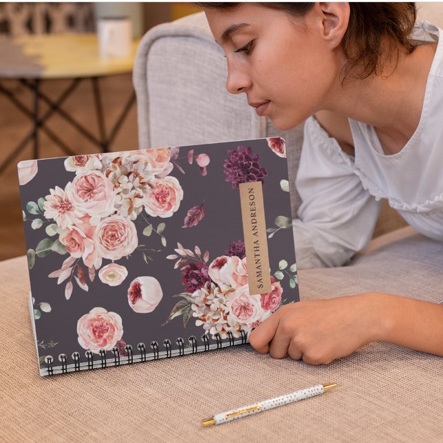 Modern Pastel Flowers & Kraft Personalized Gift Notebook (Creator Uploaded)