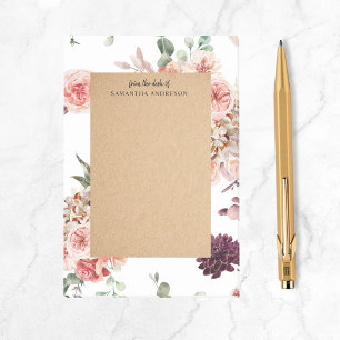 Modern Pastel Flowers & Kraft Personalized Gift Post-it Notes