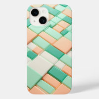 Modern Pastel Geometric Block Phone Case Soft Mint