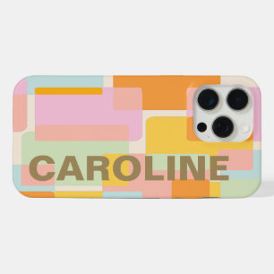 Modern Pastel Geometric Shapes Personalized iPhone 15 Pro Max Case