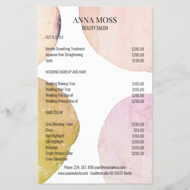 Modern Pastel Glitter Flyer (Front)