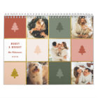 Modern Pastel & Gold Christmas Tree Photo Collage