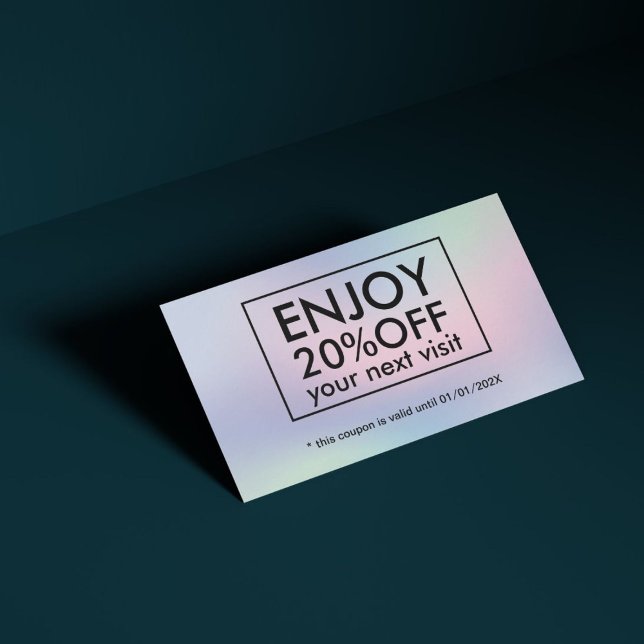 Modern Pastel Gradient Bold Salon Discount Card (Creator Uploaded)
