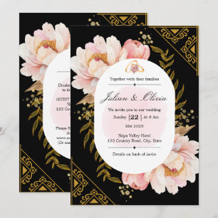 Modern Pastel Gradient Floral Wedding Suite Invitation