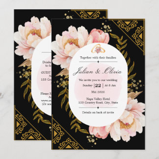 Modern Pastel Gradient Floral Wedding Suite Invitation