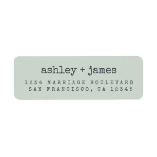 Modern Pastel Green Mariage Adresse de retour Labe