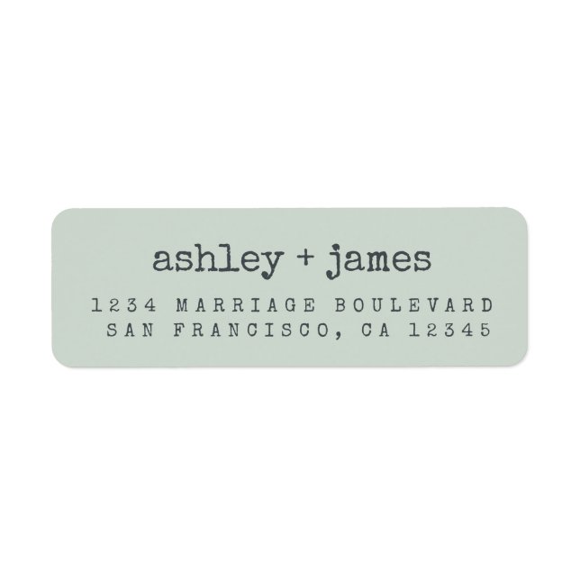 Modern Pastel Green Mariage Adresse de retour Labe (Devant)