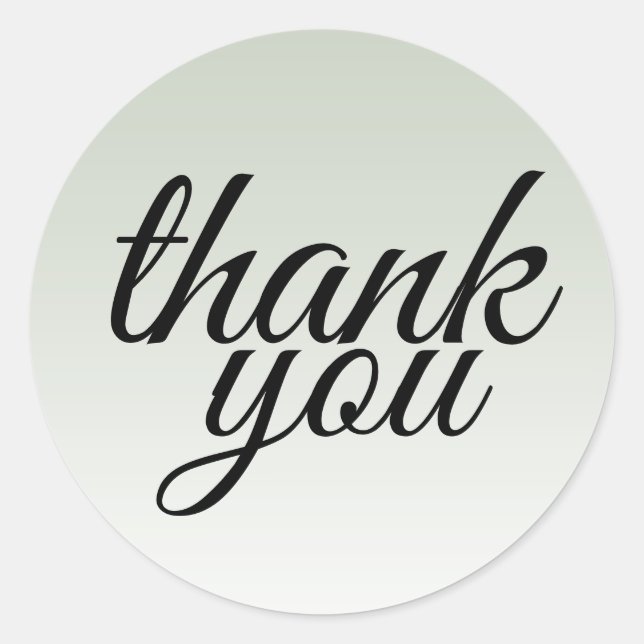 Modern Pastel Green Thank You Classic Round Sticker (Front)