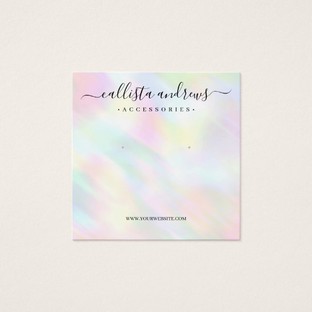 Modern Pastel Holographic Rainbow Earring Display (Front)