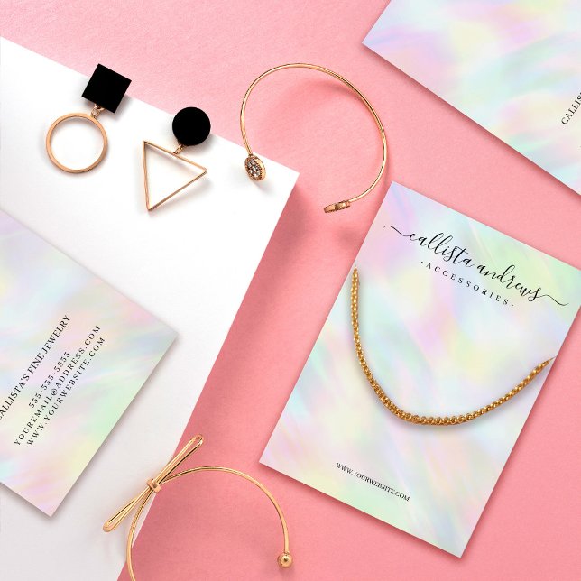 Modern Pastel Holographic Rainbow Necklace Display (Creator Uploaded)