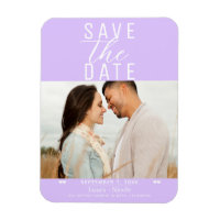 Modern Pastel Lavender Save the Date Wedding Photo