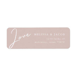Modern Pastel Love Blush Return Address Label