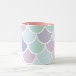 Modern Pastel Lovely Mermaid Pattern With Name Mug