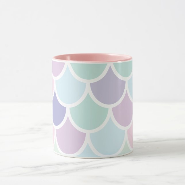 Modern Pastel Lovely Mermaid Pattern With Name Mug (Center)
