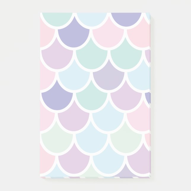 Modern Pastel Lovely Mermaid Pattern With Name Post-it Notes (Front)