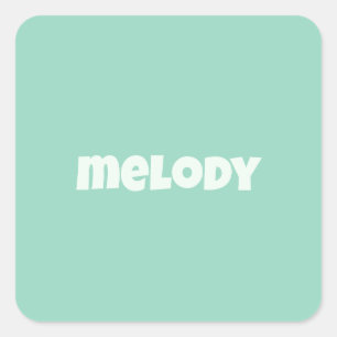 Modern pastel mint dormroom decor name square sticker