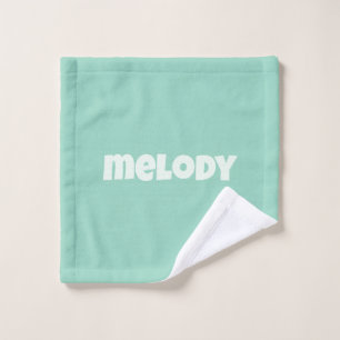 Modern pastel mint dormroom decor name wash cloth