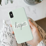 Modern Pastel Mint Hello And You Name iPhone XS Max Case<br><div class="desc">Modern Pastel Mint Hello And You Name</div>