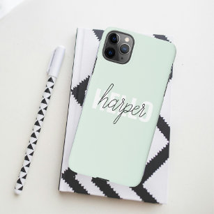 Modern Pastel Mint Hello And You Name iPhone 11Pro Max Case