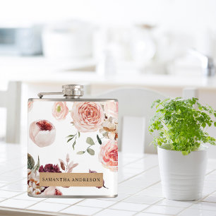 Modern Pastel Mint & Minimalist Heart Lovely GiftM Hip Flask